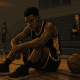 High school basketball player walking out of gym at night with college recruiter in background, representing the pressure and reality of D1 dreams.