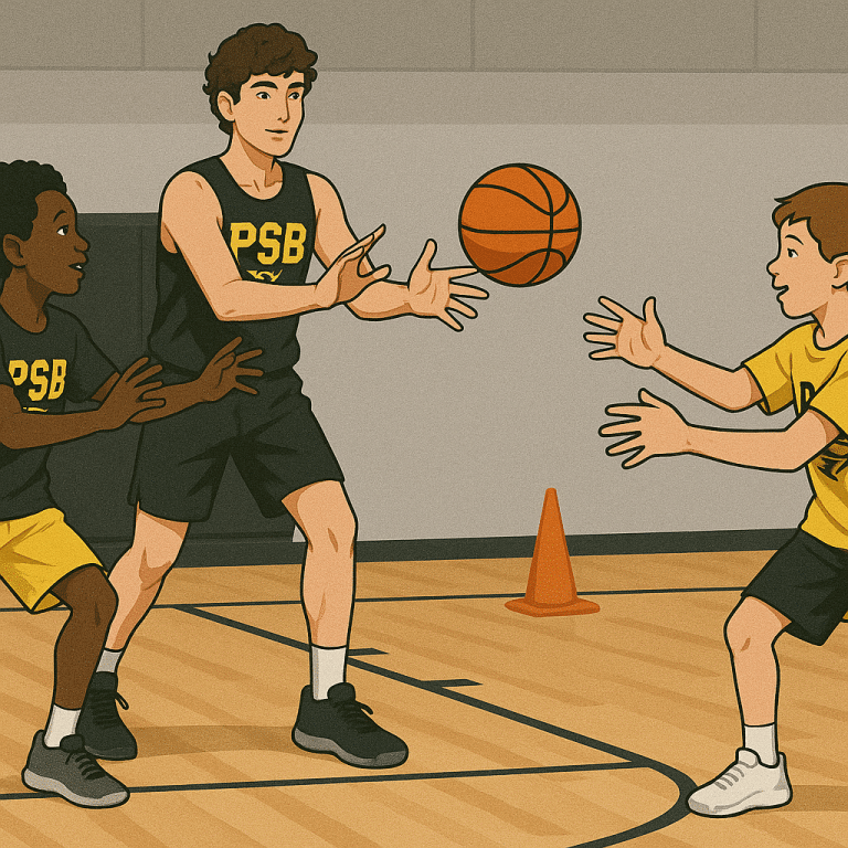 Youth players of different ages pract