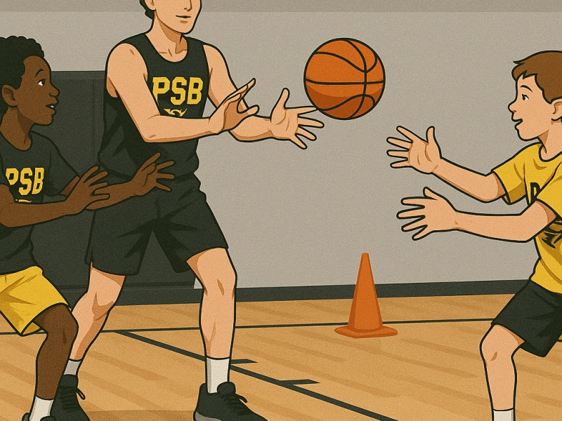 Youth players of different ages pract