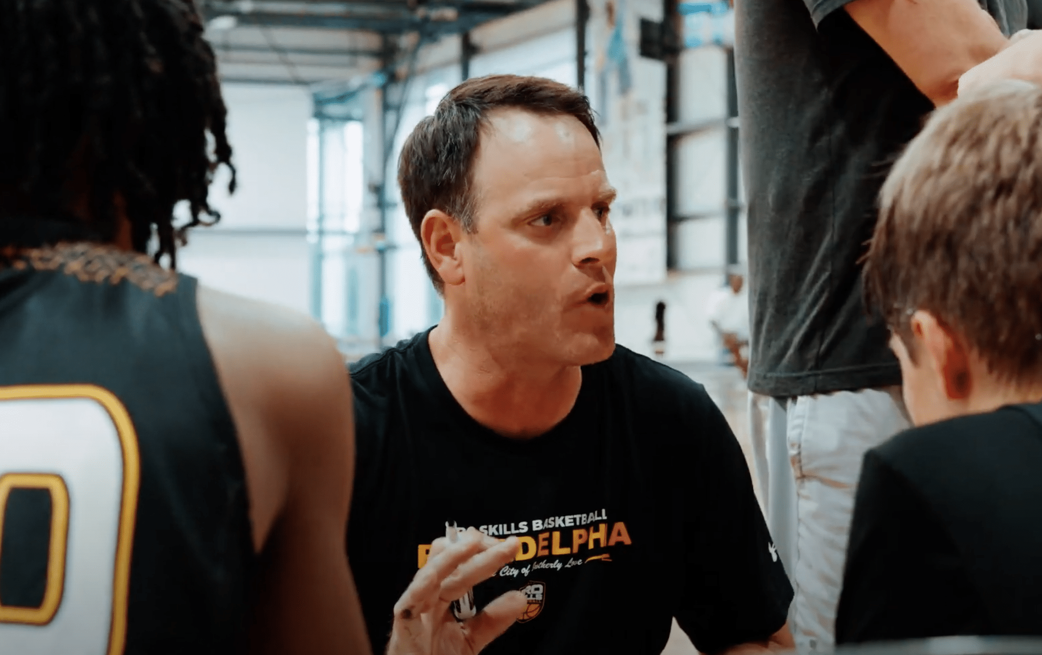 Boys Coach Closeup Psb Philadelphia Shirt Huddle Gym