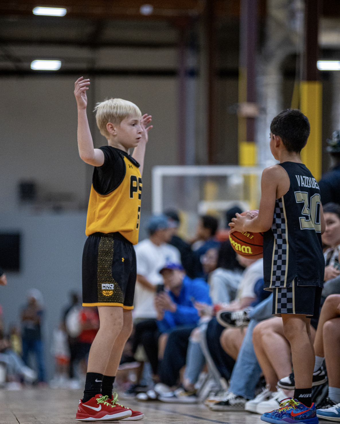 Boys Game Action Hand Raised Yellow Psb Jersey Tournament